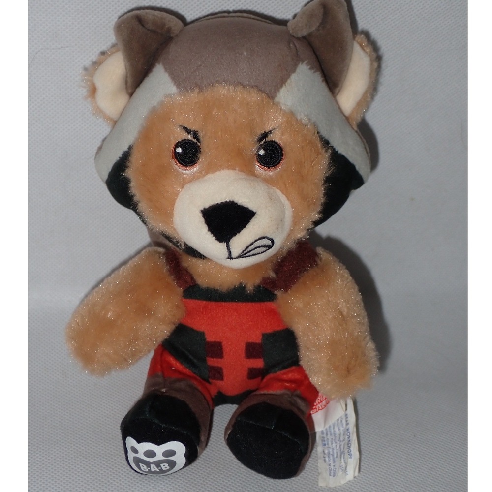 Build A Bear Rocket Raccoon Plush Stuffed Animal‎ Marvel Guardians of the Galaxy